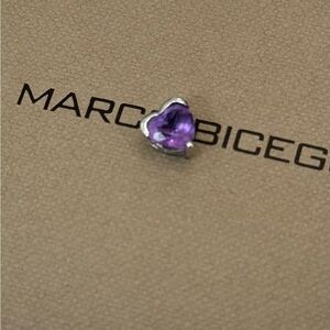 18K(750)White Gold Natural Amethyst Heart Patten Pendent